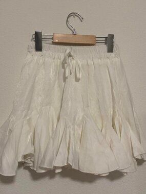 Women's Cream and White Skirt